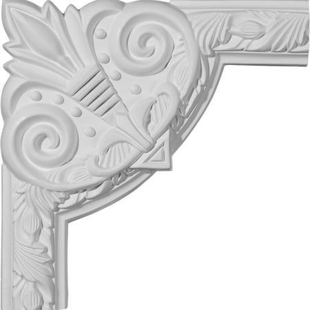 Ekena Millwork 9 3/4"W x 9 3/4"H Milton Running Leaf Panel Moulding Corner (matches moulding PML02X00MI) PML09X09MI-2